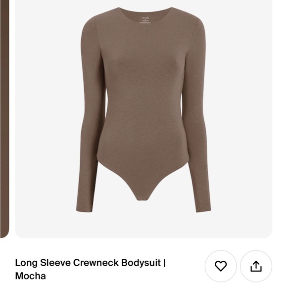 Nuuds long sleeve crewneck body suit size large mocha, new - Picture 2 of 2